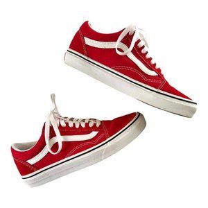 Vans Red and White Athletic Shoes